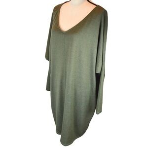 YANA K Lisa French Terry Mini Dress, Muted Olive Color - OSFA NEW